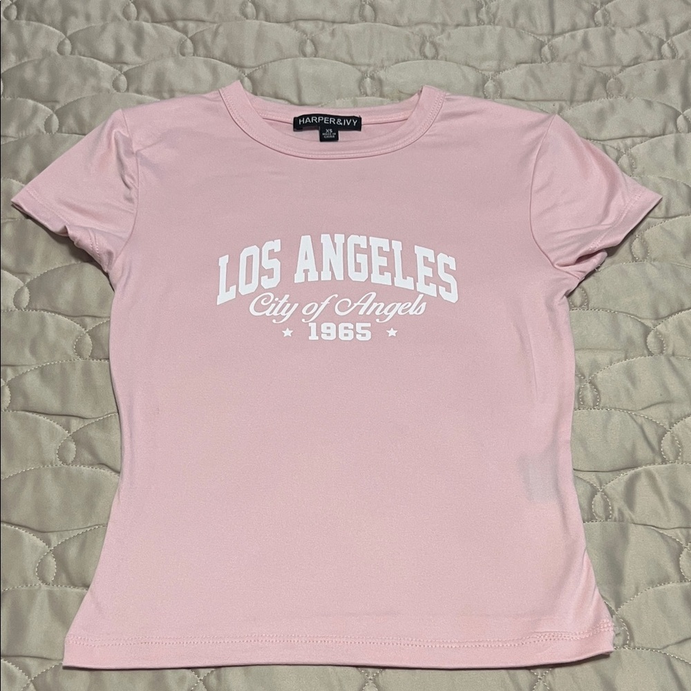 Harper Pink 'Los Angeles' Graphic Short Sleeve Tee